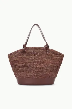 SQUILLO RAFFIA TOTE | MAHOGANY