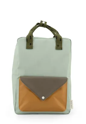 Sticky Lemon Sprinkles Envelope Large Backpack, Sage Green/Moss Green/Panache Gold