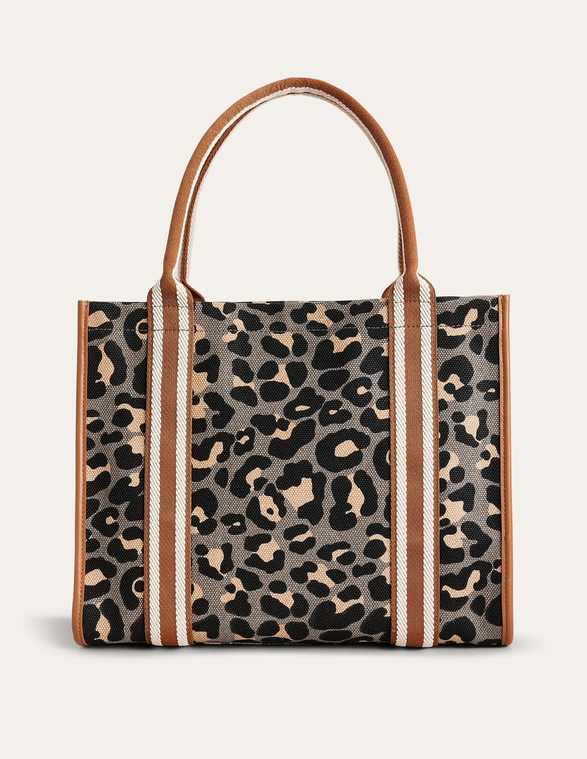 Tilda Canvas Tote Bag-Pewter Cheetah Pop