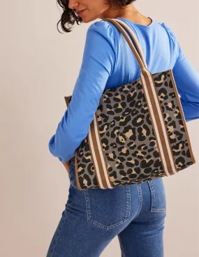 Tilda Canvas Tote Bag-Pewter Cheetah Pop