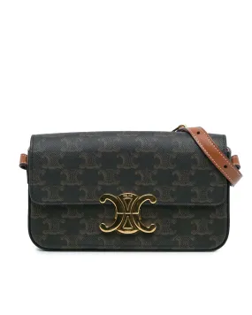 Triomphe Coated Canvas Shoulder Bag with Adjustable Strap