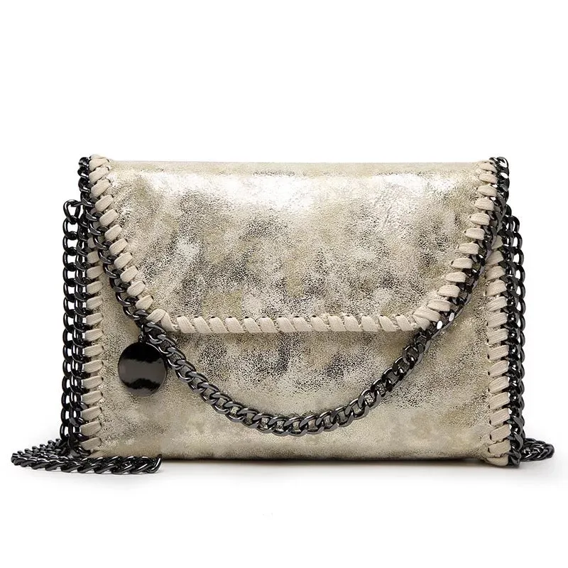 Ultra Soft Vegan Leather Clutch With Crossbody Chain - Assorted Colors