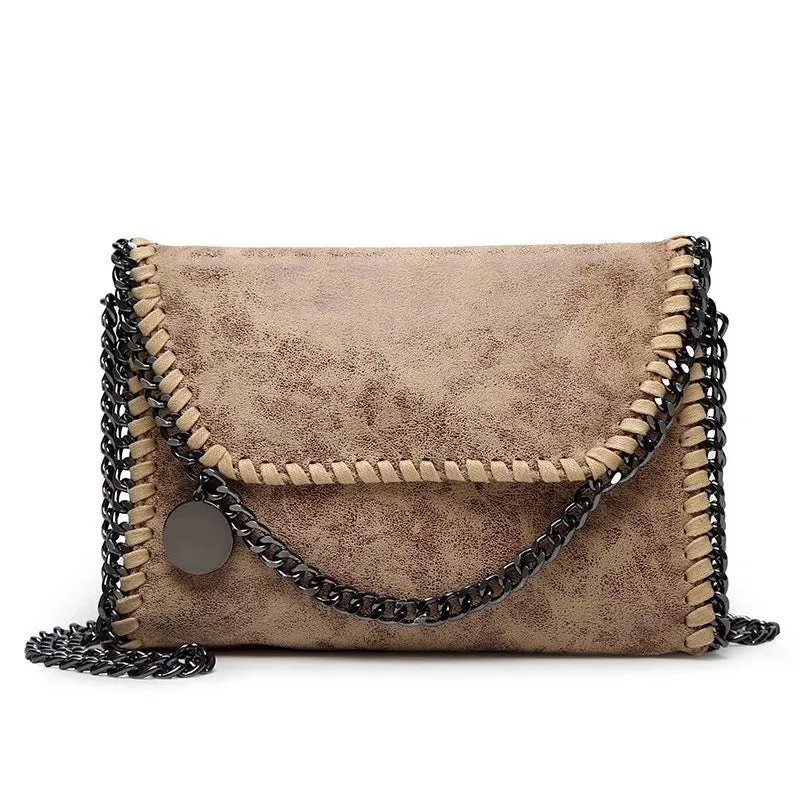 Ultra Soft Vegan Leather Clutch With Crossbody Chain - Assorted Colors