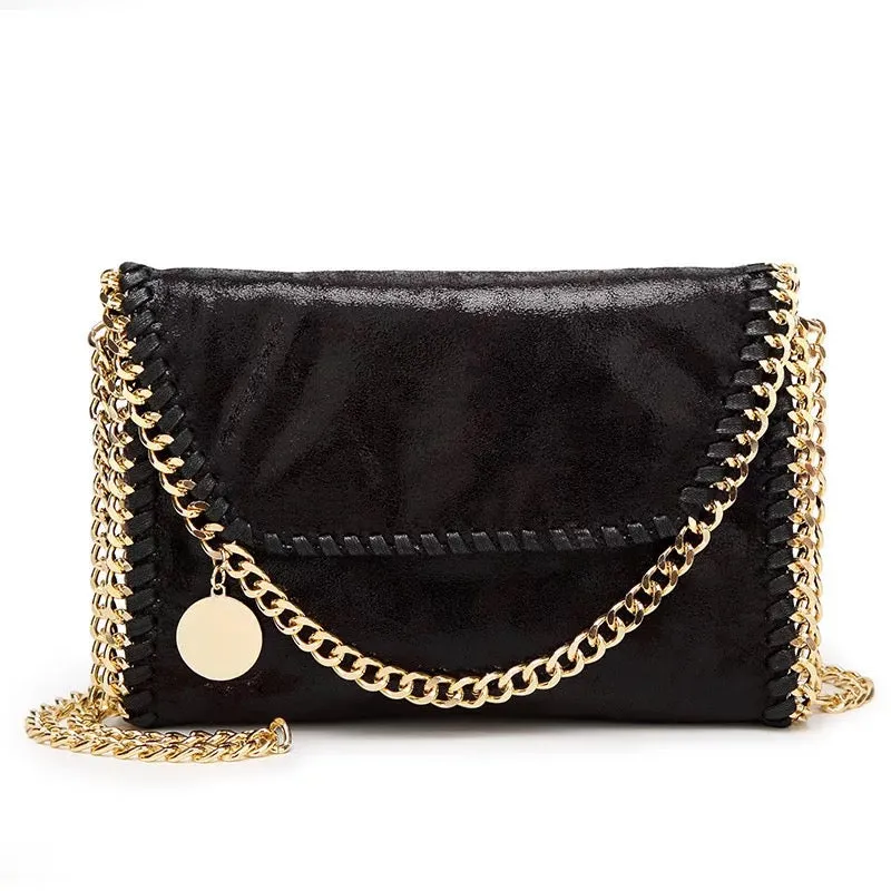Ultra Soft Vegan Leather Clutch With Crossbody Chain - Assorted Colors