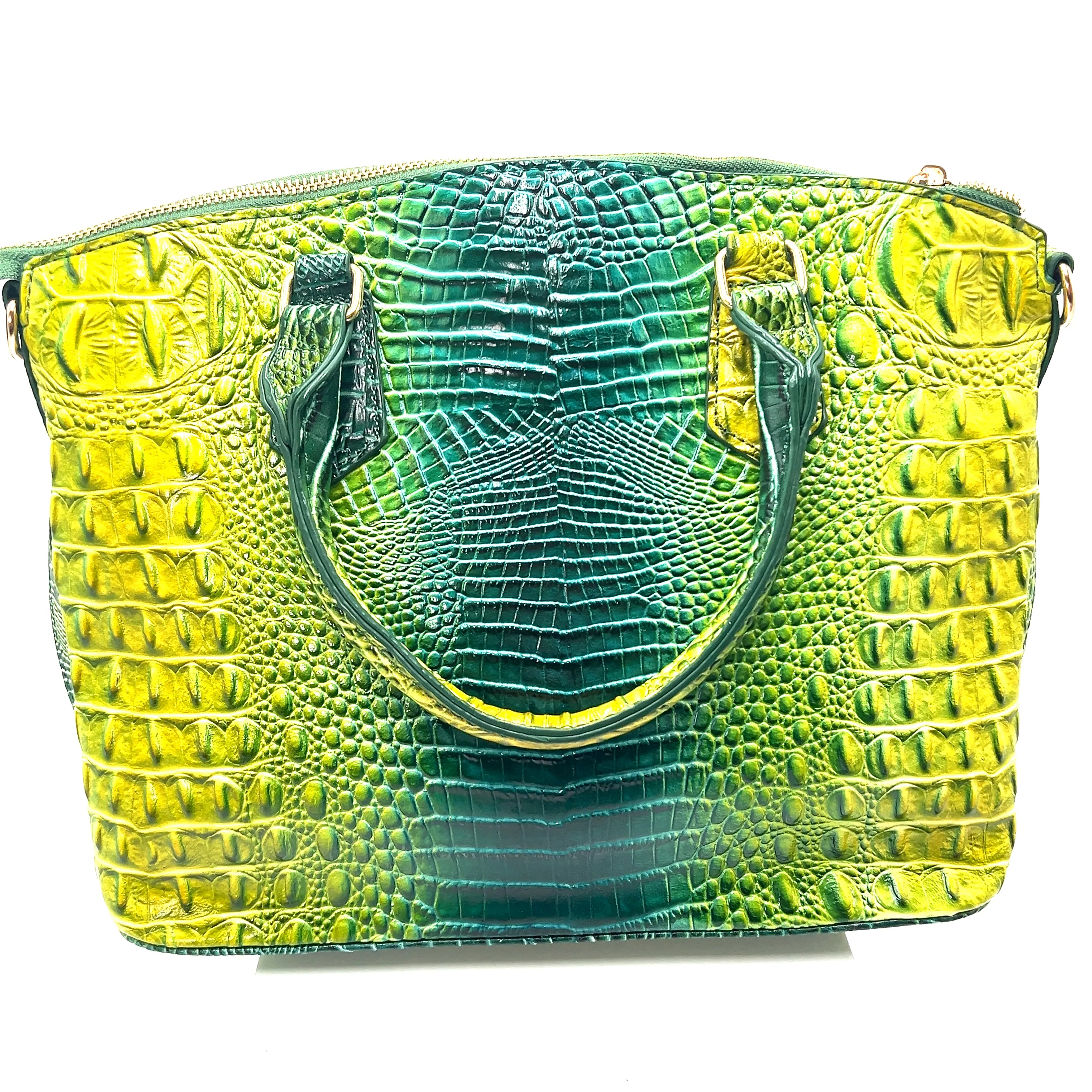 Vegan Leather Crocodile Print Handbag