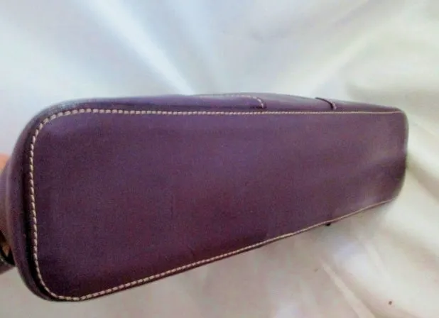 VERA PELLE ITALY LEATHER hobo satchel shoulder bag purse PURPLE VIOLET EGGPLANT