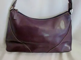 VERA PELLE ITALY LEATHER hobo satchel shoulder bag purse PURPLE VIOLET EGGPLANT