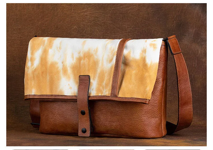 Vintage Womens Canvas And Leather Shoulder Tote Bag Crossbody Purse For Women