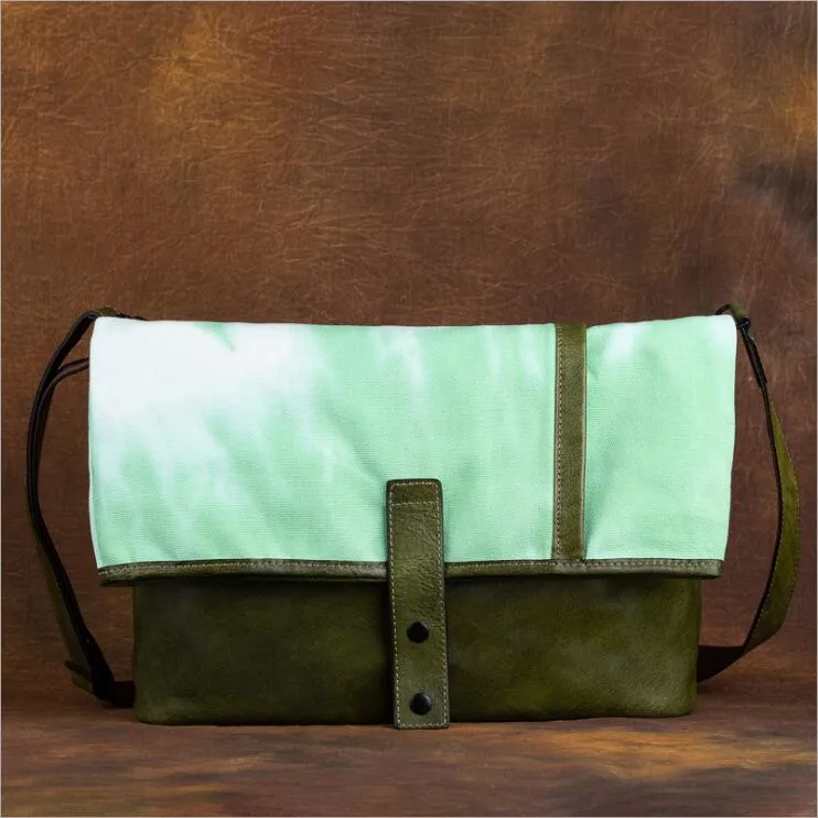 Vintage Womens Canvas And Leather Shoulder Tote Bag Crossbody Purse For Women