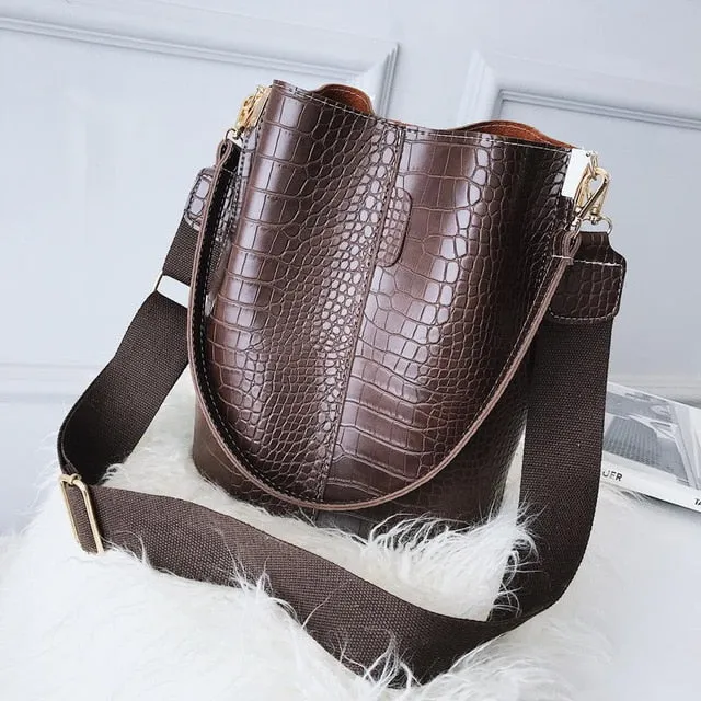 Women's Crocodile Crossbody Shoulder Bag