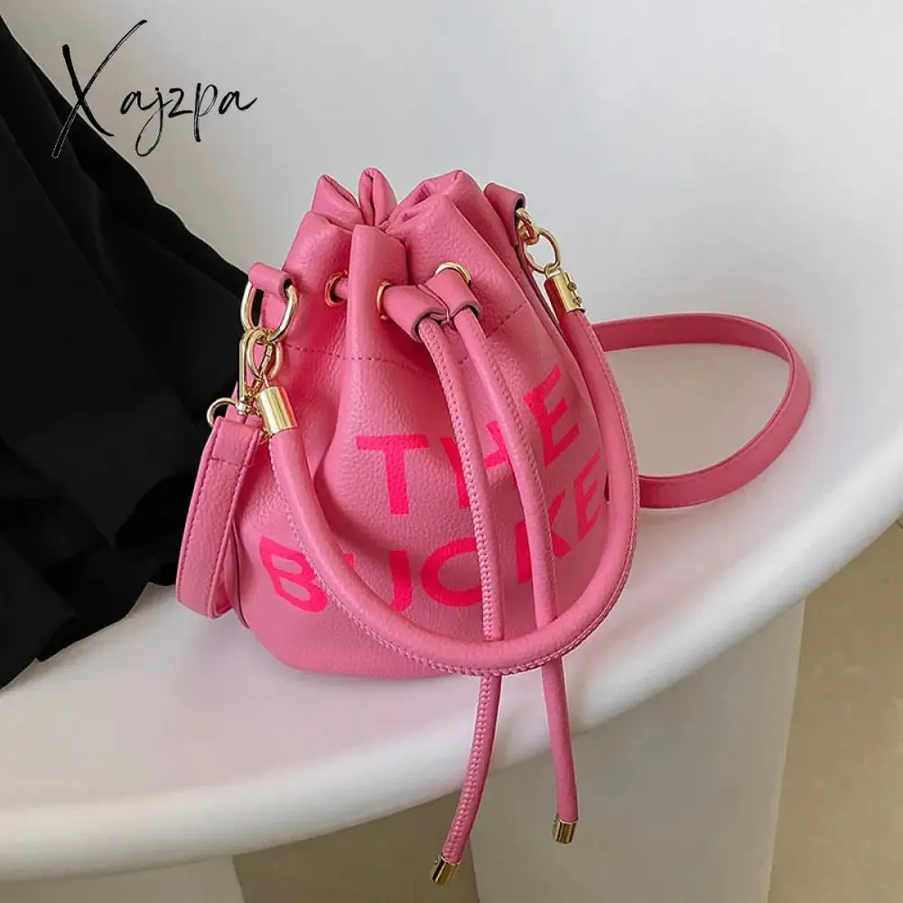 Xajzpa - Trendy Brand Designer VELOUR Bucket Shoulder Crossbody Bags Women Handbags and Purse New Lady&#39;s Messenger Bags High Quality