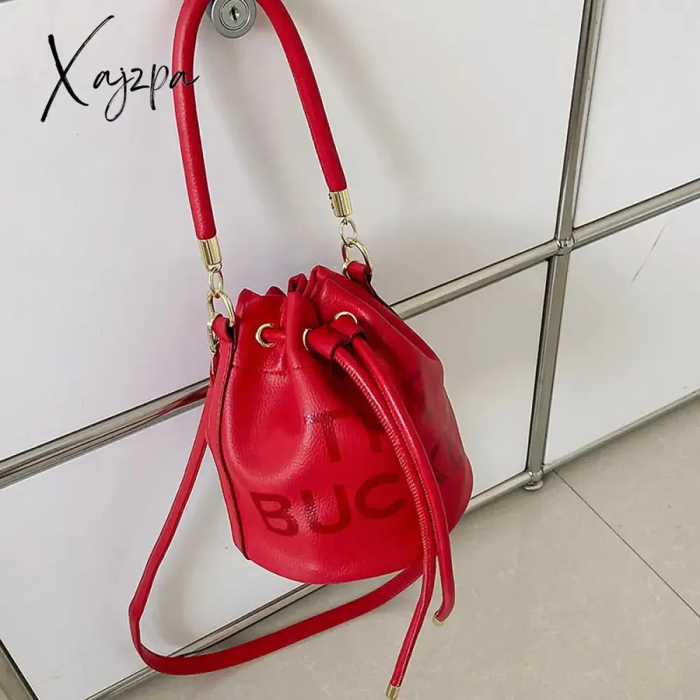 Xajzpa - Trendy Brand Designer VELOUR Bucket Shoulder Crossbody Bags Women Handbags and Purse New Lady&#39;s Messenger Bags High Quality